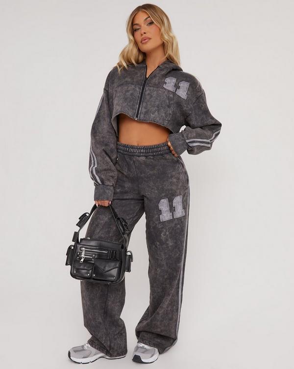 Grey high store waisted tracksuit bottoms