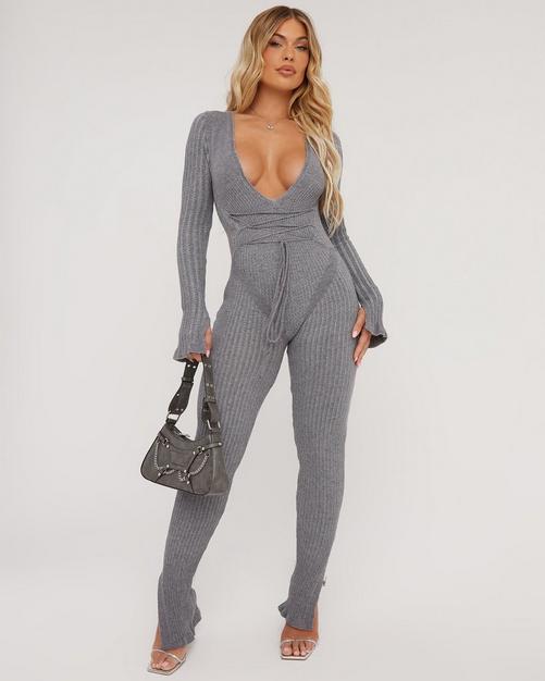 Posijego Womens Off Shoulder Long Sleeve Jumpsuit Trendy Comfy