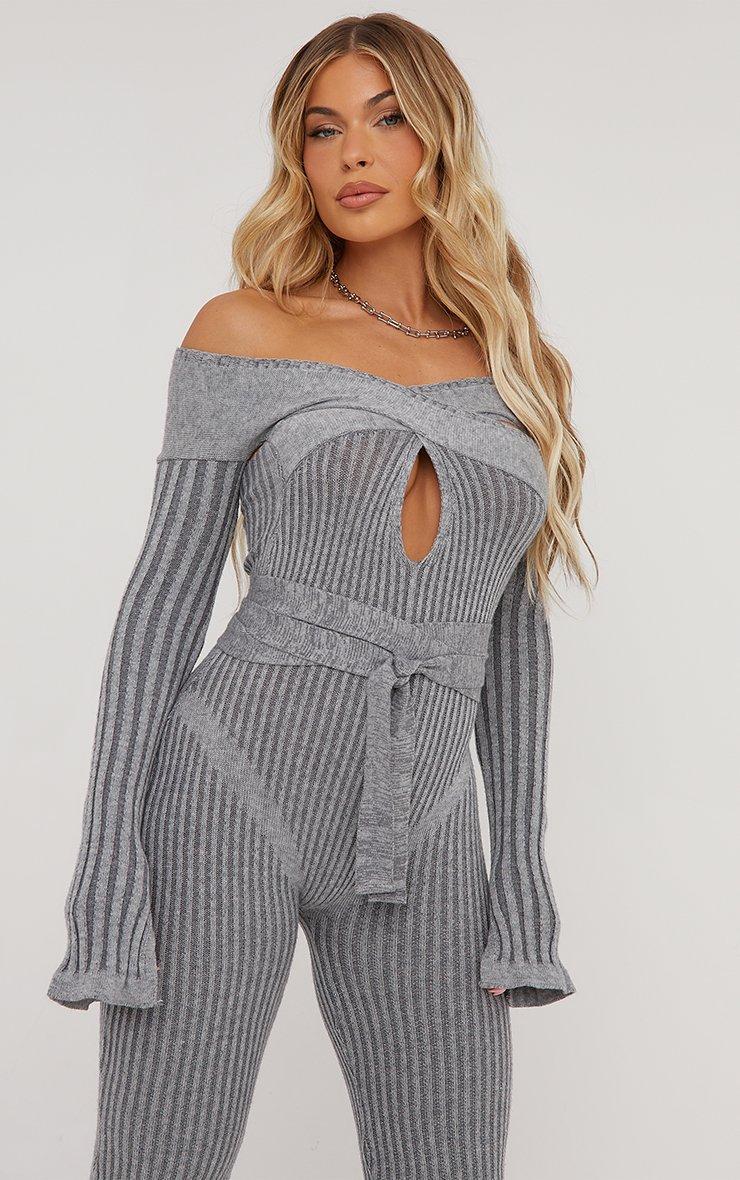 Bardot Keyhole Cut Out Strappy Waist Detail Jumpsuit In