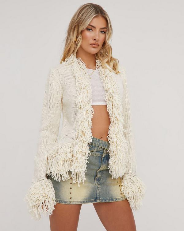 Long 2025 fringe cardigan