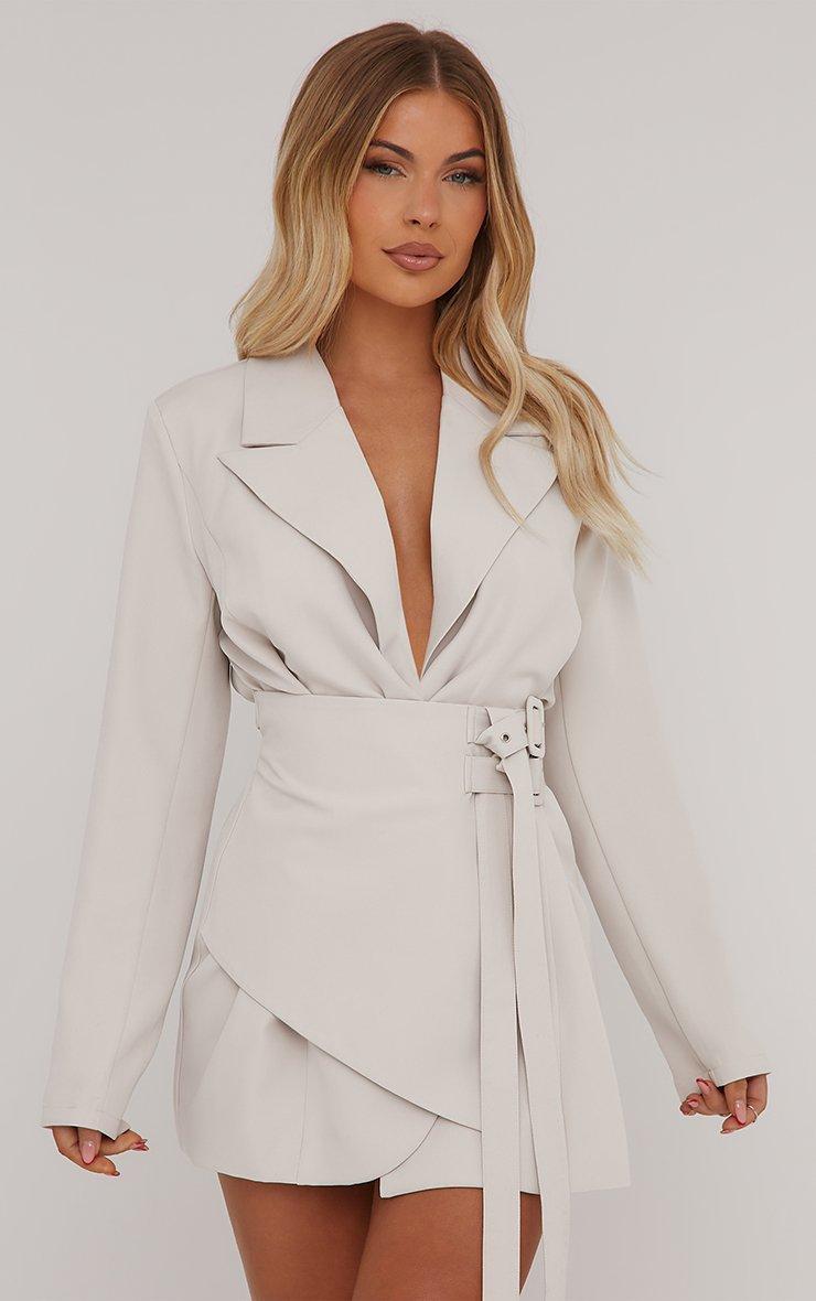 タグ付き Anduze Belted Check Dress BELTED TIE DRESS - Gray green | ZARA United States