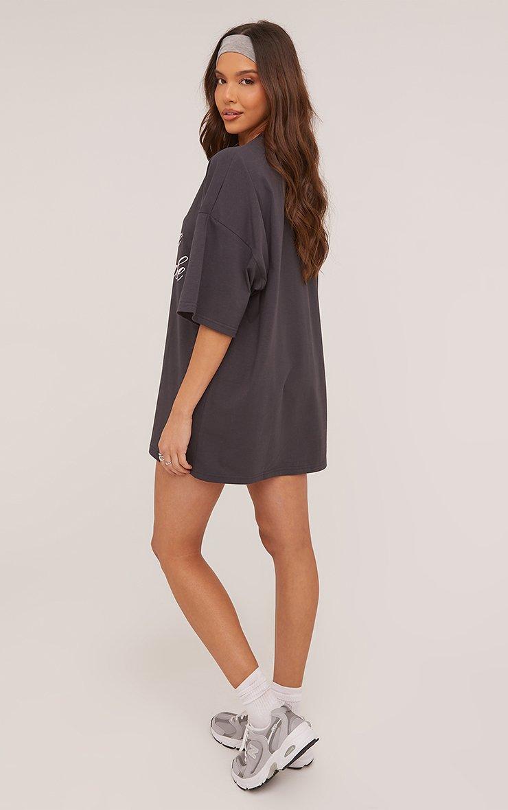 charcoal grey t shirt dress Women's 100% Organic Cotton T-Shirt Dress L / Slate main image 1