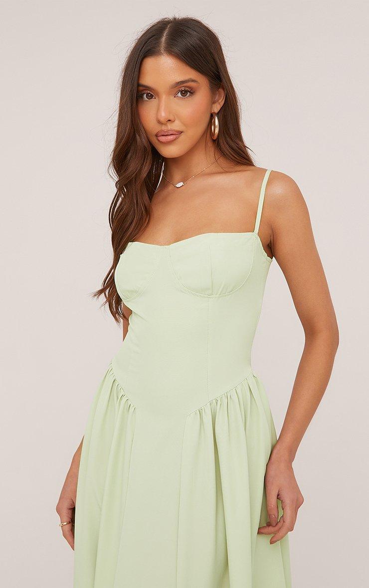 open lace back dress Contrast Halter Neck Pleated A-Line Midaxi Dress - Black Cream