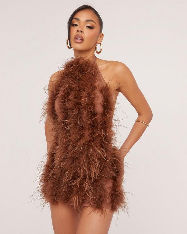 Faux ostrich feather clearance dress