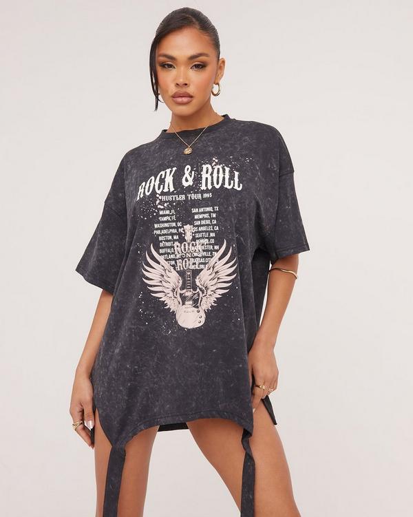 Distressed rockstar store t shirt dress