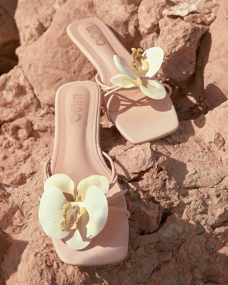 strappy gold kitten heels