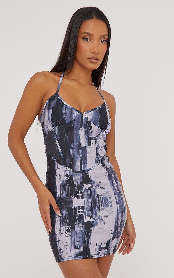 cocktail dress black Zapaka Women Black Glitter Short Cocktail Dress Halter Open Back Party Dress With Tassel, Black / M