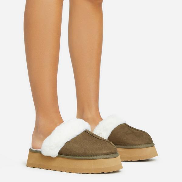 Faux fur 2025 trim slippers