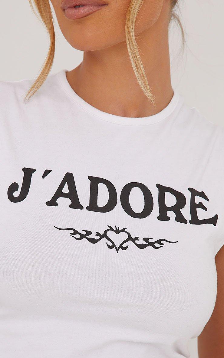 J'Adore Slogan Tank Top In White | EGO US | EGO