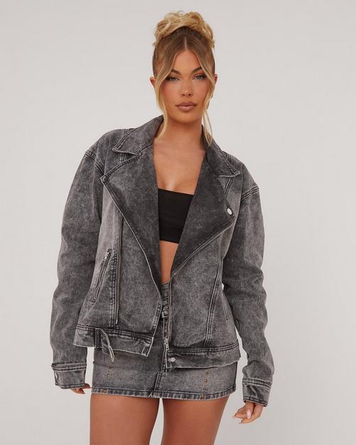 Oversized biker jacket sale