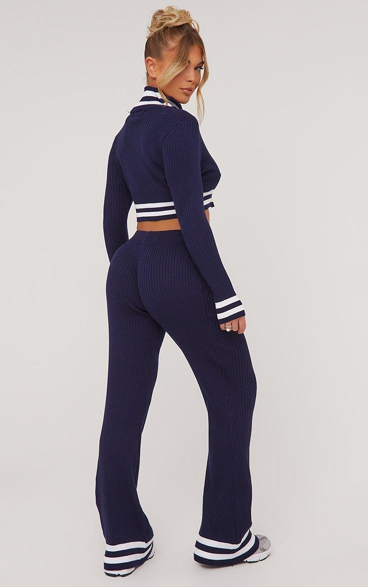Zip Front Contrast Stripe Detail Cropped Jacket And Low Rise