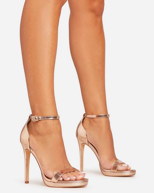 Metallic barely there heels hotsell