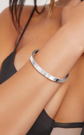 Chunky Wave Detail Bangle Bracelet In Silver | EGO Shoes Chunky Wave Detail Bangle Bracelet In Silver | EGO Shoes