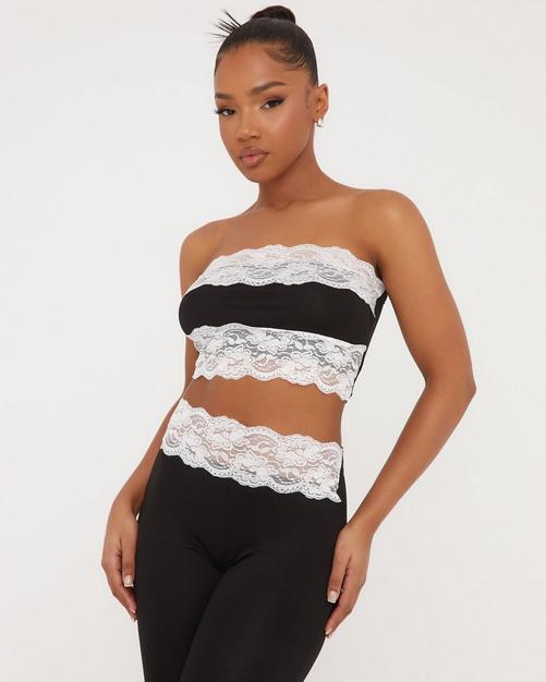 Structured Lace Bandeau Corset Top