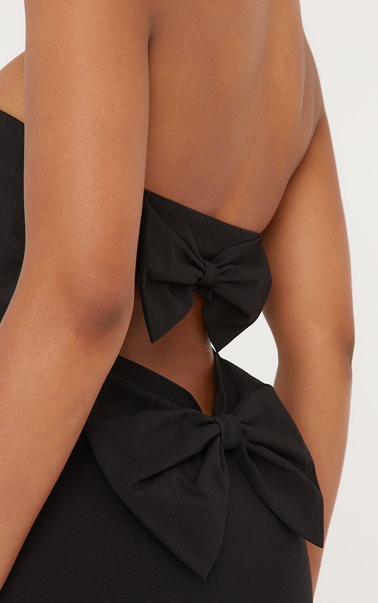 black high neck cap sleeve bodycon dress SEQUIN SATIN BACK BOW MINI DRESS S main image 1
