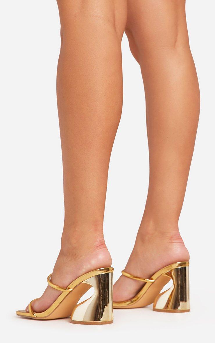 Dune Double Strap Square Toe Curved Metallic Block Heel Mule Dune Double Strap Square Toe Curved Metallic Block Heel Mule