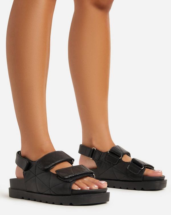 Quilted best sale sandals velcro