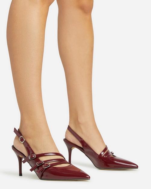 Leather on sale court heels