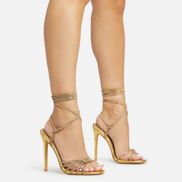 Lace gold heels sale