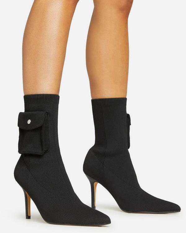 Pointed toe clearance stiletto sock boots