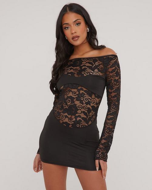 Black Halterneck Frill Hem Backless Bodycon Dress