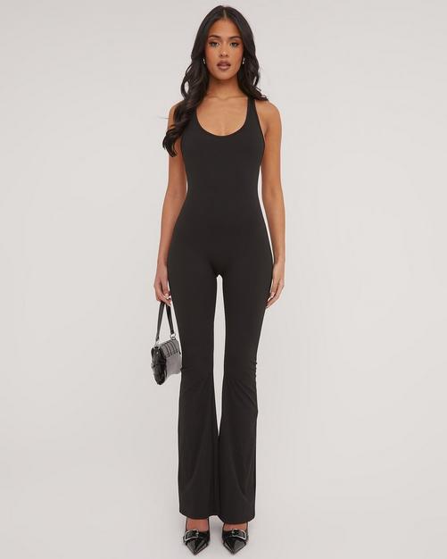Women Jumpsuits Women's Jumpsuits Lace Stitching Belted Hollow Long Sleeve  Jumpsuit InstaStyled