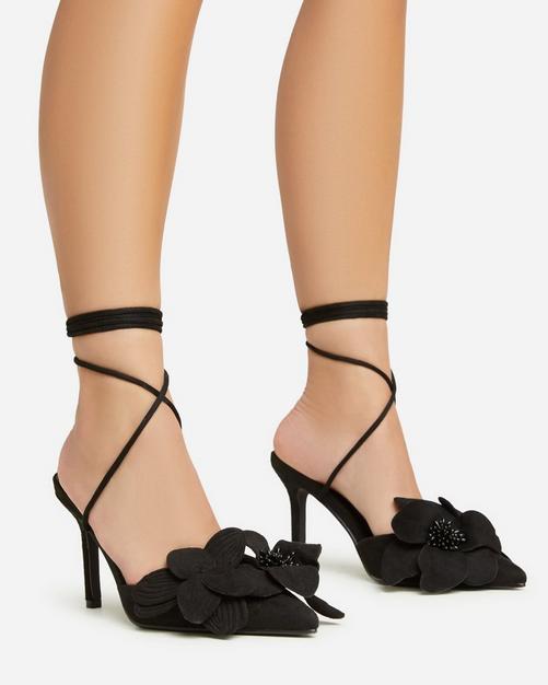 Pointed toe tie up on sale heels