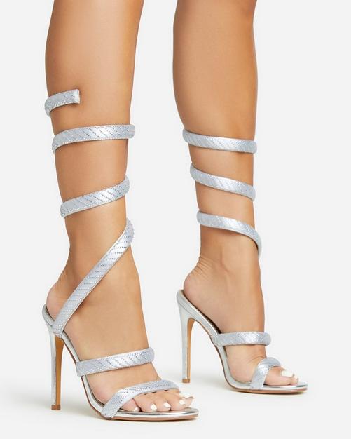 Ottawa Diamante High Heels - White Smooth – Sheriton Shoes