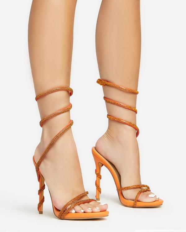 Orange on sale strappy heel