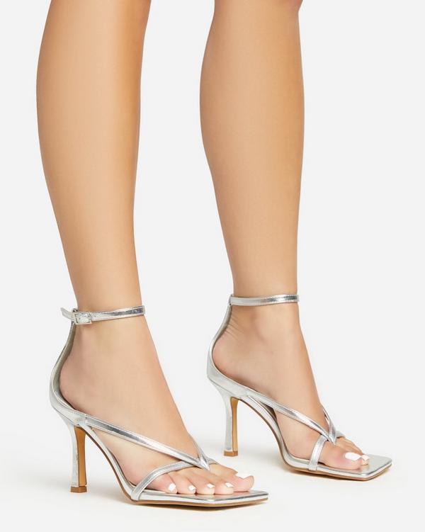 Square toe strappy store heels