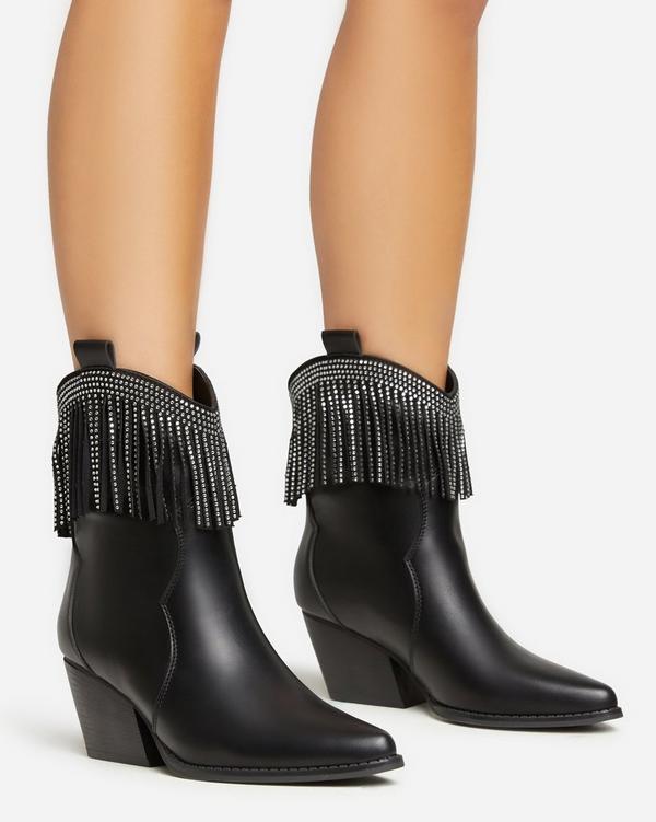 Diamante studded ankle on sale boots