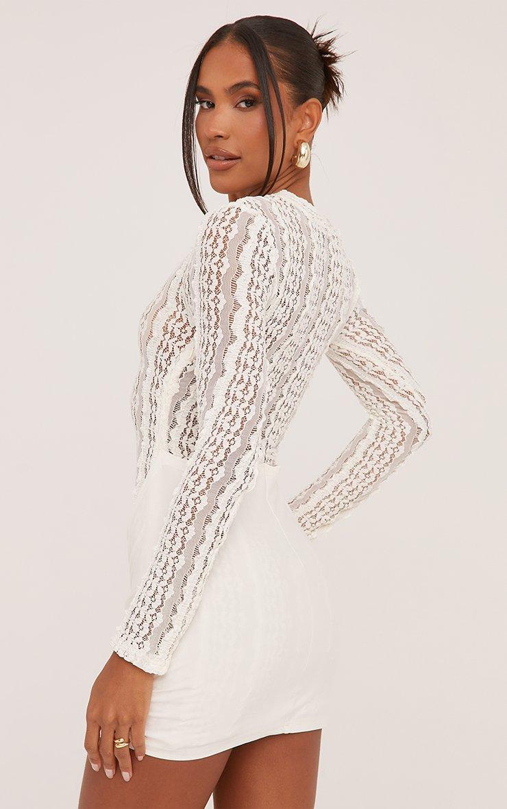fitted lace wedding dress SATIN WRAP DRESS – AKIRA main image 1