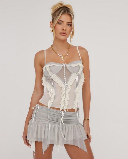 Buy WHITE LACE CORSET TOP AND MAXI SKIRT SET for Women Online in India