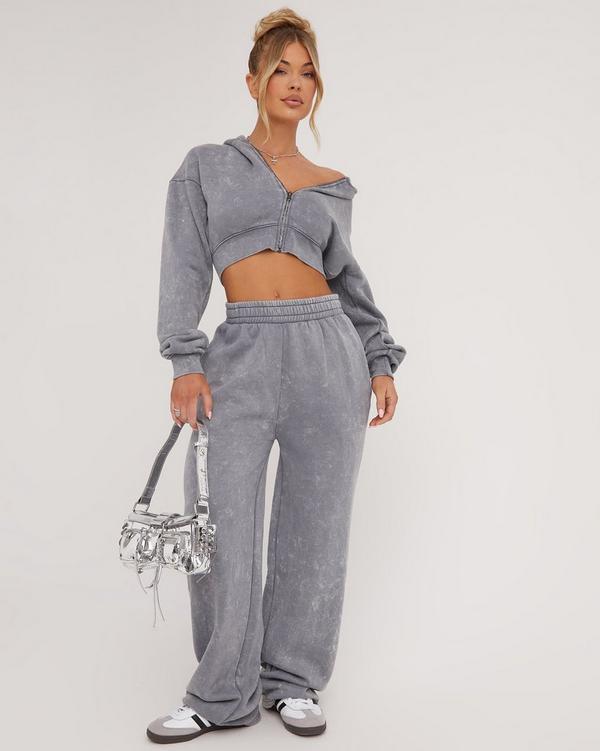 STONE Oversized hoodie and wide leg joggers set