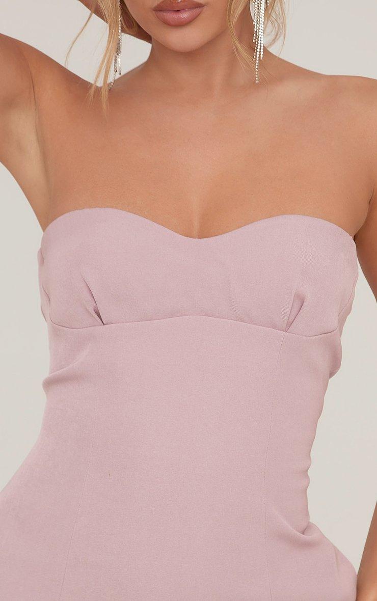 Bandeau Tailored Mini Bodycon Dress In Mauve Pink Woven | EGO US | EGO