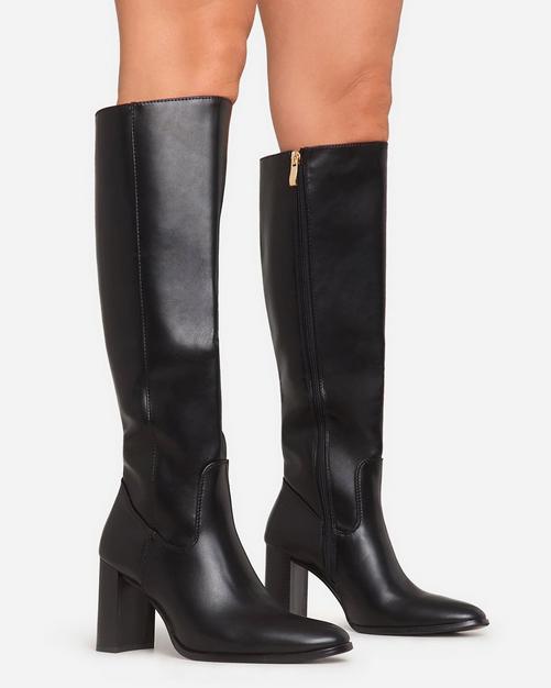 Black ladder cutout knee high boots best sale