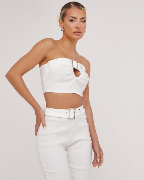 White Bandeau Top, White Bandeau Crop Top