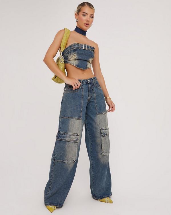 Wide leg best sale yellow jeans