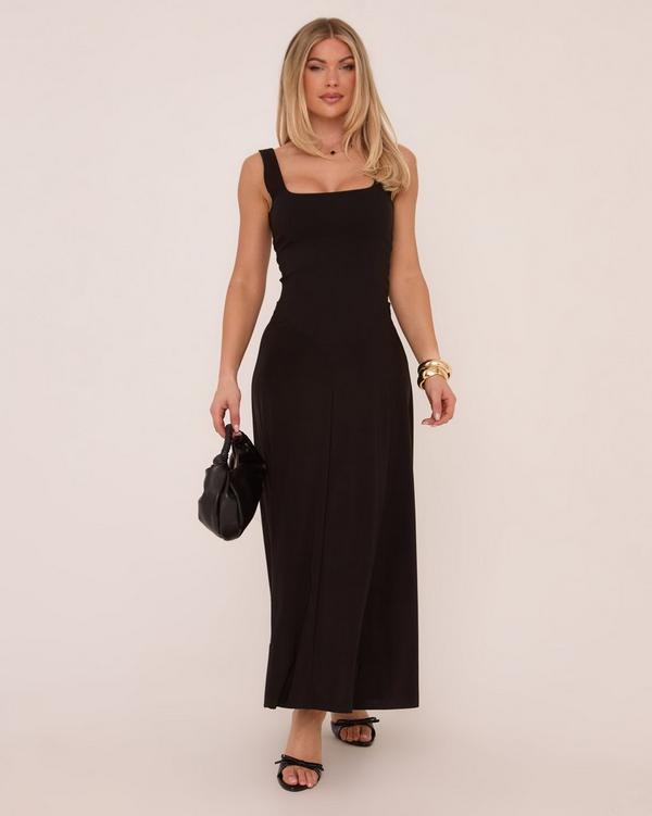 Square neck midi skater dress sales