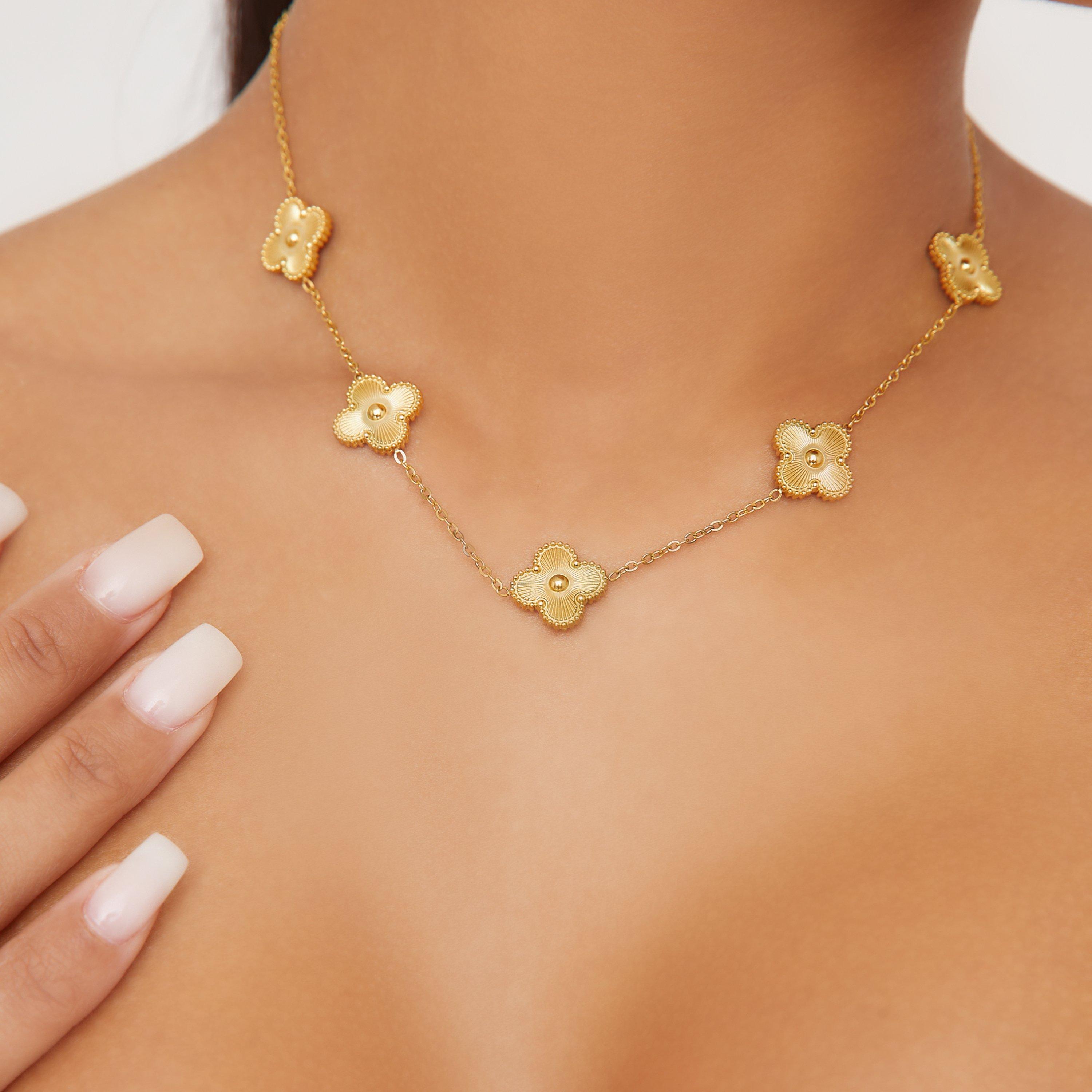 Multi Detail Chain Necklace In Gold, Women's Size UK One Size