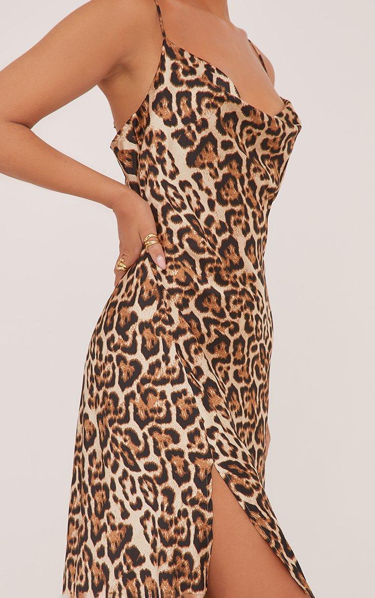 knee length dresses for ladies Printed Satin Midi Dress