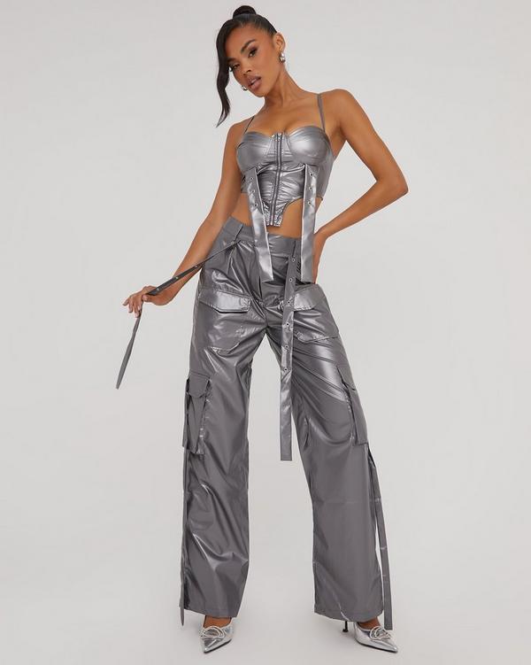 Metallic on sale cargo pants