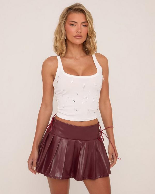 Plus size burgundy skater skirt sale