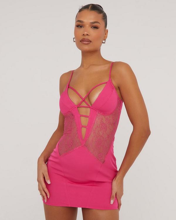 Cerise pink bodycon store dress