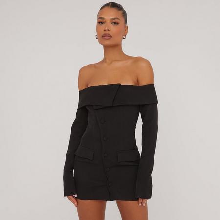 Bardot Tailored Detail Blazer Dress In Black, Women's Size US