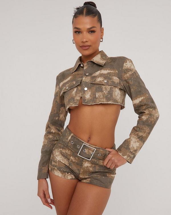 To The Limit Cropped Jacket - Camouflage