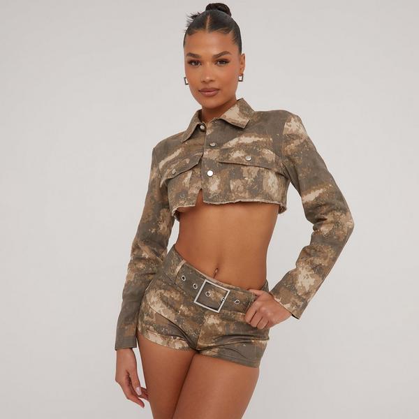 Camo on sale cropped jacket