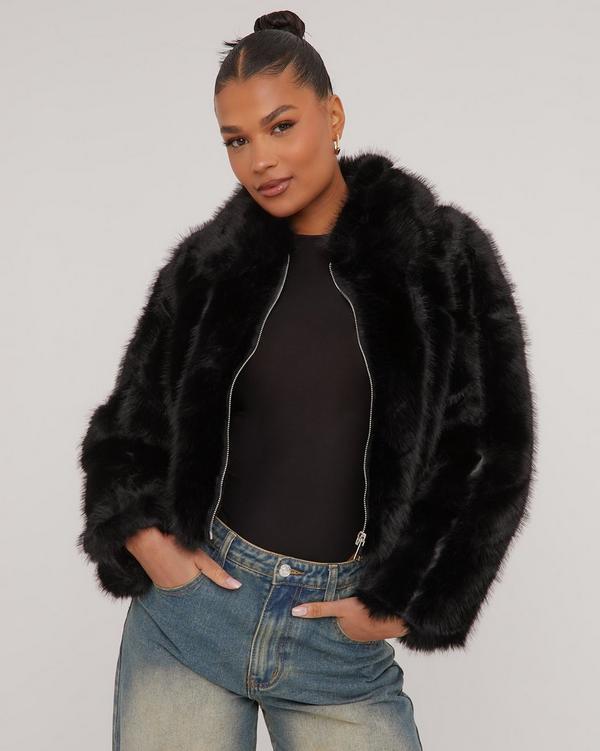 Black bubble 2025 fur coat