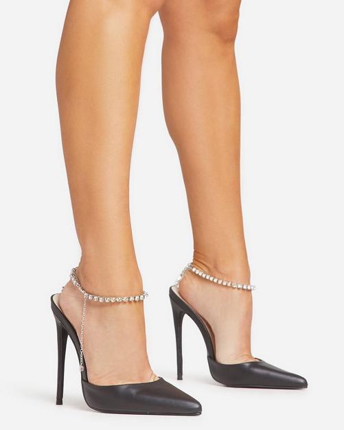 AGLAE POINTED TOE HIGH HEEL MULES WITH CROSSOVER ANKLE STRAP & BOW IN –  Where's That From