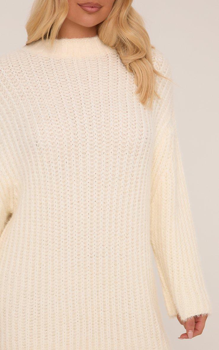 pale pink knitted dress Pink Knit Dress Long Sleeve Mini main image 1